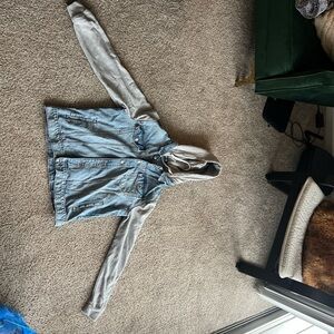 H&M Blue and Gray Lightweight Shirt Jacket